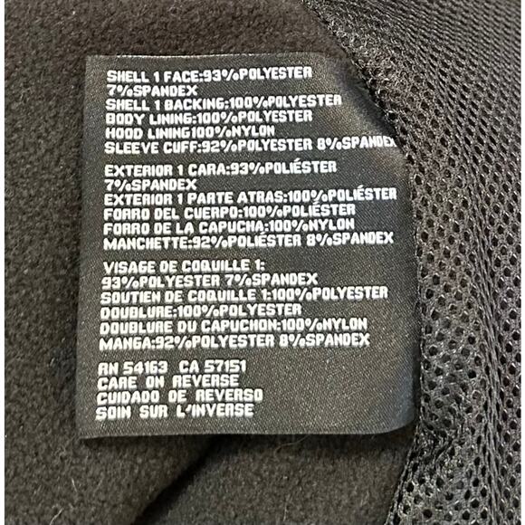 Guess Softshell Hooded Jacket Black Water + Wind Resistant Full Zip Size M - Picture 11 of 11